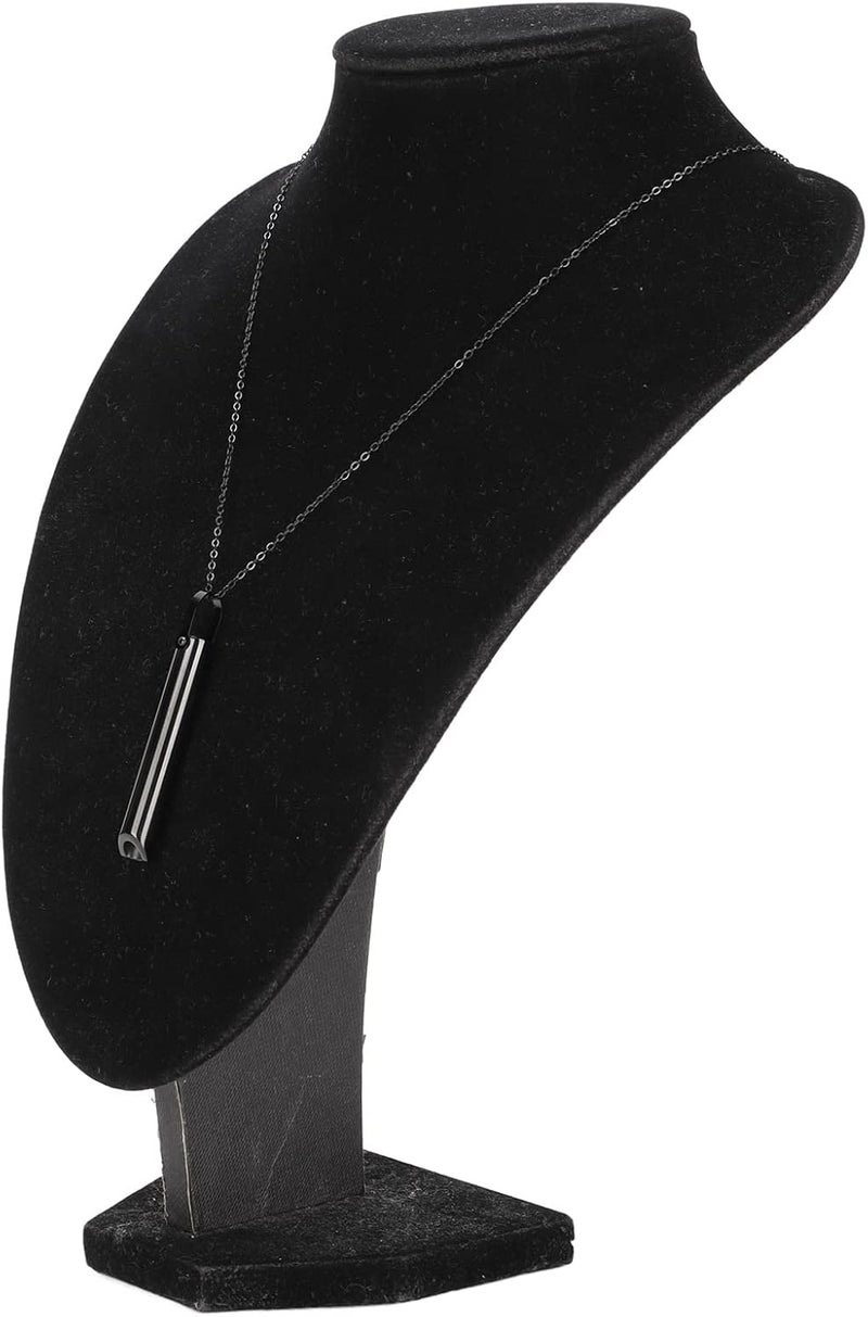 woobles Breathing Necklace, Stress Anxiety Necklace, Meditation Tuning Necklace Breathing Necklace for Mindful Breathing, Stress Relief, Unisex Fashionable Stainless Steel Necklace(Black) - Image 3
